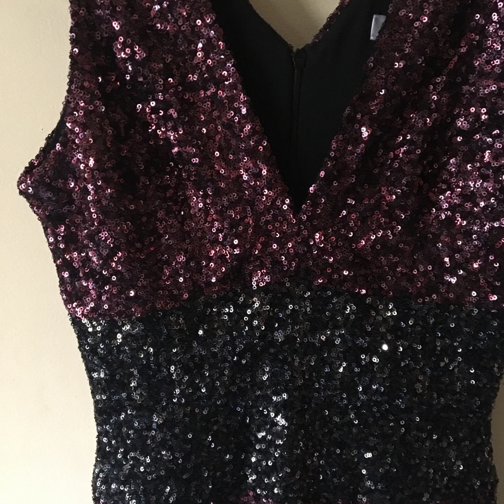 Purple sequin column dress NWT
